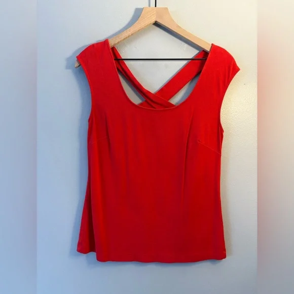 Banana Republic Red Crisscross Back Top - Picture 3 of 7